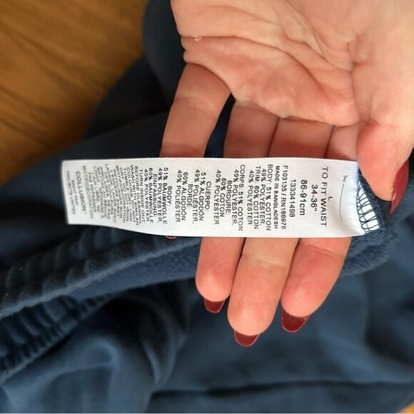 ASOS Collusion Navy Blue Men’s Sweatpants Joggers Pockets Waist Tie Size Large - Picture 6 of 7